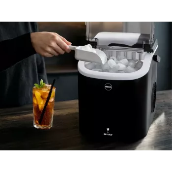 ELDOM KS230 Ice Maker - 12 kg/24h, 2.2L Tank, 9 Cubes per Cycle, Silver/Black