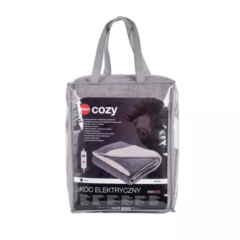 ELDOM KT200 Cozy Electric Underblanket 150 x 80 cm Grey 60W 3 Heat Levels