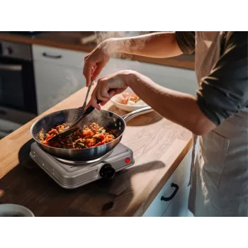 ELDOM PG13 Electric Single Hot Plate 1500W Cast Iron White