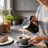ELDOM SI560C Milk Frother Black - 500W Automatic Hot & Cold Frothing, 300ml Heating, Stainless Steel