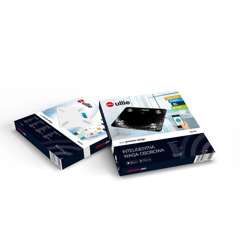 ELDOM Smart Personal Scale TWO550B ULLIE with 12 Body Metrics, Bluetooth and App