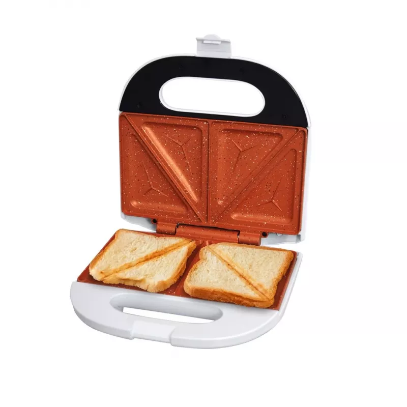 Eldom ST11B Ruddy Sandwich Maker, 750 W, White, Ceramic Plates