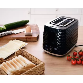 ELDOM TO280C Toaster TOSTI, Bun Rack, Defrost System, Black
