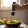 ELDOM ZMP5 Battery-Powered Salt and Pepper Grinder Set with Stand, Black