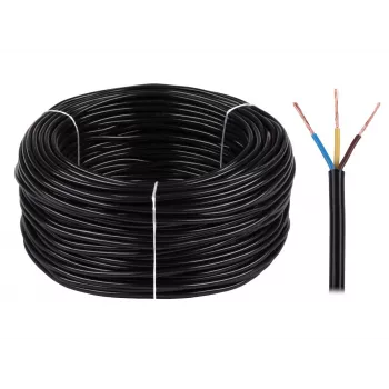 ELEKTROKABEL OMY 3x1.5 mm² 300/300V Flexible PVC Electrical Cable, Black