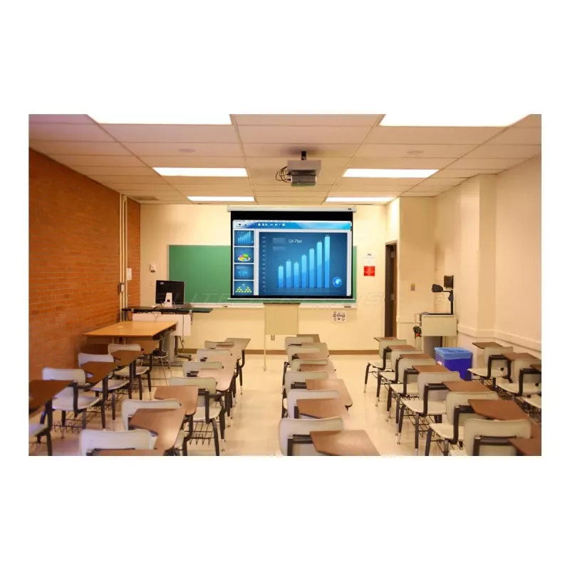 Elite Screens Manual Series M120XWV2 120-inch Manual Pull-Down Projector Screen with MaxWhite FG Material, 16:9 Aspect Ratio, White Casing
