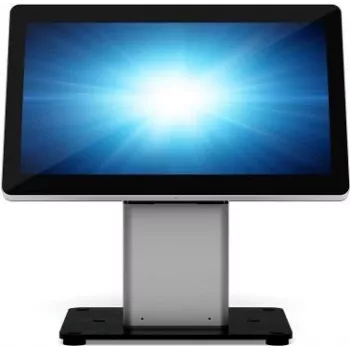 Elo Slim Self-Service Floor Stand for POS Terminal - Black/Silver - for Elo 1502L, 2002L, 2202L, 2402L, I-Series ESY15i2, ESY15i5, ESY22i2, ESY22i5