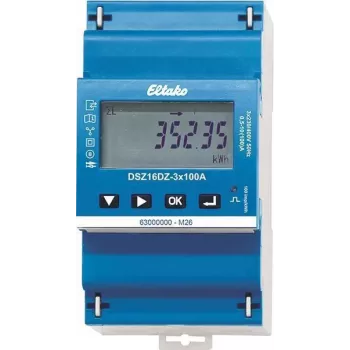 Eltako DSZ16DZ-3x100A MID Digital 3-Phase Energy Meter, Direct Measurement, 100A, Class B, S0 Pulse Output, DIN Rail 28380316