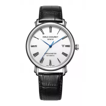EMILE CHOURIET Men's Automatic Dive Watch 40mm Stainless Steel Black Dial 001168G406625