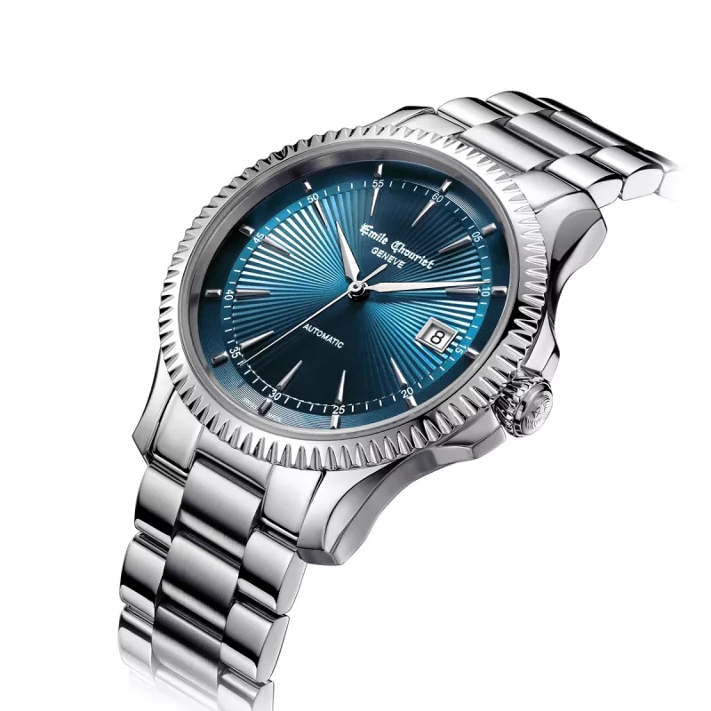 EMILE CHOURIET Men's Automatic Watch 40mm Stainless Steel Black Dial