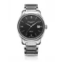 EMILE CHOURIET Men's Swiss Automatic Watch 40mm Stainless Steel Black Dial Leather Strap 081128G62586