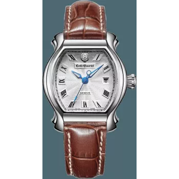 EMILE CHOURIET Women's Swiss Quartz Watch 28mm Stainless Steel White Leather