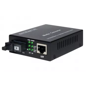 EMITER EM/1GB-ETH-1XSC-1550 Fiber Optic Converter WDM Ethernet 10/100/1000 Mbps RJ45/1xSC SM 9/125 (Tx 1550nm / Rx 1310nm) 20km
