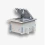 EMITER Floor Box 6M IP66 - Floor Box for Mounting 22.5x45 mm (45x45 mm) Standard Sockets, Tilting