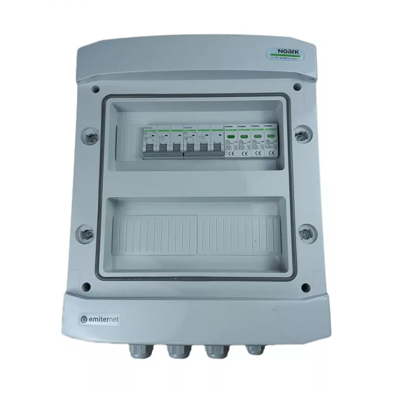 EMITER Hermetic AC Connection Distribution Board IP65 with Noark Type 2 Surge Protection, 2x25A 3-Phase