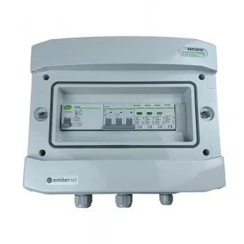 EMITER Switchgear Attached AC Hermetic IP65 EMITTER with Surge Arrester AC Noark Type 1+2, 50A 3-Phase, RCD Type A 63A/300mA