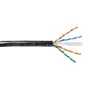 EmiterNet Outdoor Gel-Filled UTP Cat6 Solid Copper Cable, PE Jacket, Black, 4x2x0.57 mm