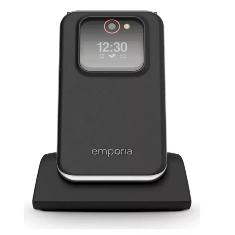 Emporia emporiaJOY V228 LTE Flip Phone, 4G, Large Illuminated Buttons, 2.8 inch Display, Black