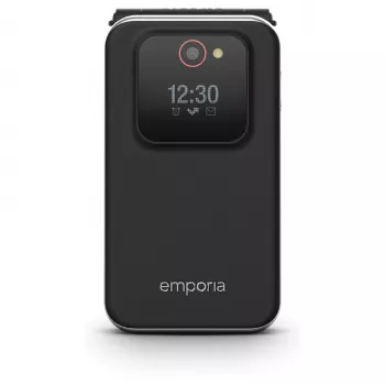 Emporia emporiaJOY V228 LTE Flip Phone, 4G, Large Illuminated Buttons, 2.8 inch Display, Black