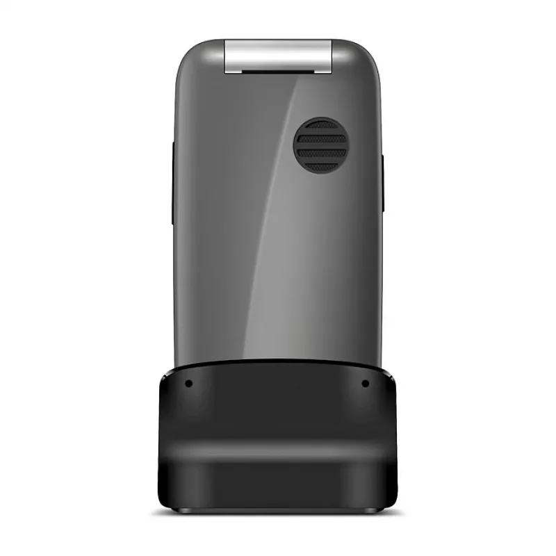 Emporia ONE V200i Flip Phone, 2.31-inch Display, Dual SIM, SOS Button, Space Grey/Silver