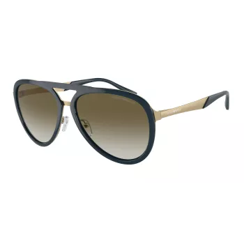 EMPORIO ARMANI EA2145-33598E Men's Square Sunglasses Matte Black Dark Grey 59mm