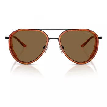EMPORIO ARMANI EA2163-3001OR Men's Sunglasses - Shiny Black Frame, Dark Grey Lens, 56mm
