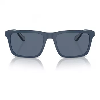 EMPORIO ARMANI EA4219-576380 Men's Rectangular Sunglasses - Matte Black Frame, Grey Lenses, 57mm