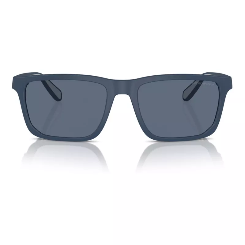 EMPORIO ARMANI EA4219-576380 Men's Rectangular Sunglasses - Matte Black Frame, Grey Lenses, 57mm