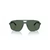 EMPORIO ARMANI EA4236U619071 Men's Sunglasses - Matte Black Pilot-Inspired Square Frame, Dark Grey Lenses, 59mm