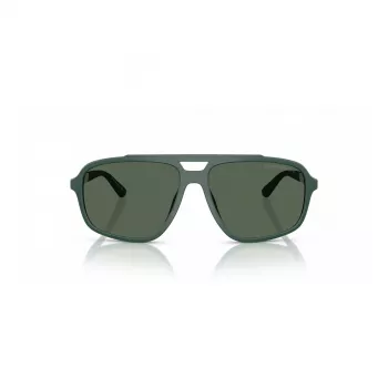 EMPORIO ARMANI EA4236U619071 Men's Sunglasses - Matte Black Pilot-Inspired Square Frame, Dark Grey Lenses, 59mm