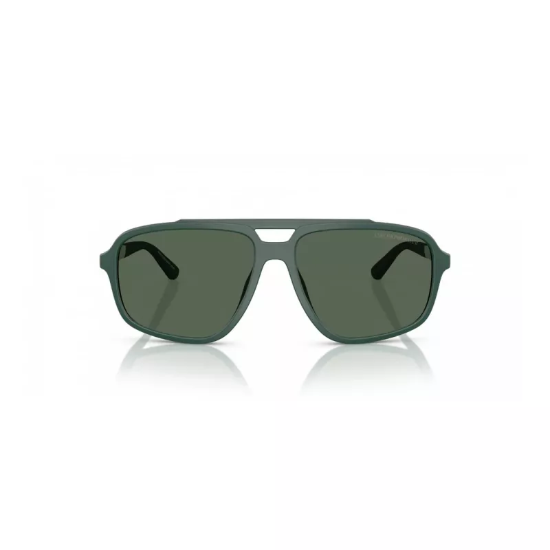 EMPORIO ARMANI EA4236U619071 Men's Sunglasses - Matte Black Pilot-Inspired Square Frame, Dark Grey Lenses, 59mm