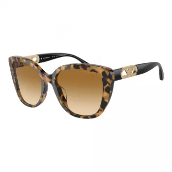 EMPORIO ARMANI Women's Cat Eye Sunglasses EA4214U60593B Transparent Brown Frame Brown Gradient Lens 54/18/140 mm