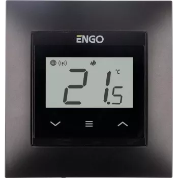ENGO Controls E55-B Internet Flush-Mounted Temperature Regulator for 55x55 Frame, Wi-Fi, Black