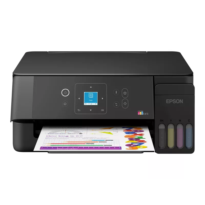 Epson EcoTank ET-2922 Colour Inkjet Multifunction Printer - A4/Legal - Print, Copy, Scan - Wi-Fi, USB - Black