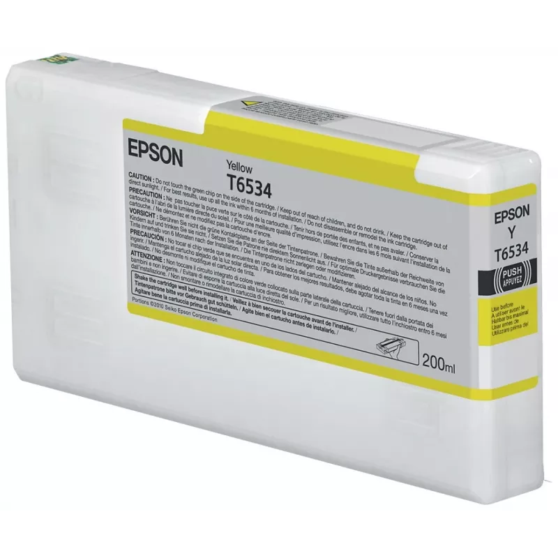 Epson T653400 Yellow Ink Cartridge (200 ml, Pigment, UltraChrome HDR) for Stylus Pro 4900/7890/7900/9890/9900