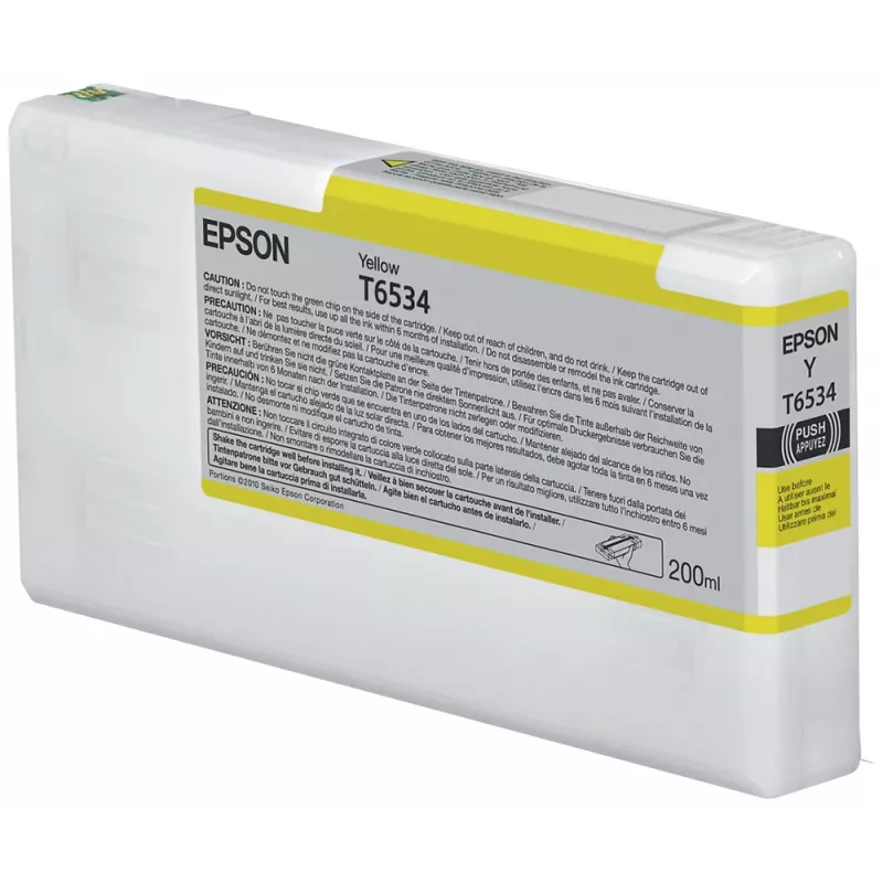 Epson T653400 Yellow Ink Cartridge (200 ml, Pigment, UltraChrome HDR) for Stylus Pro 4900/7890/7900/9890/9900