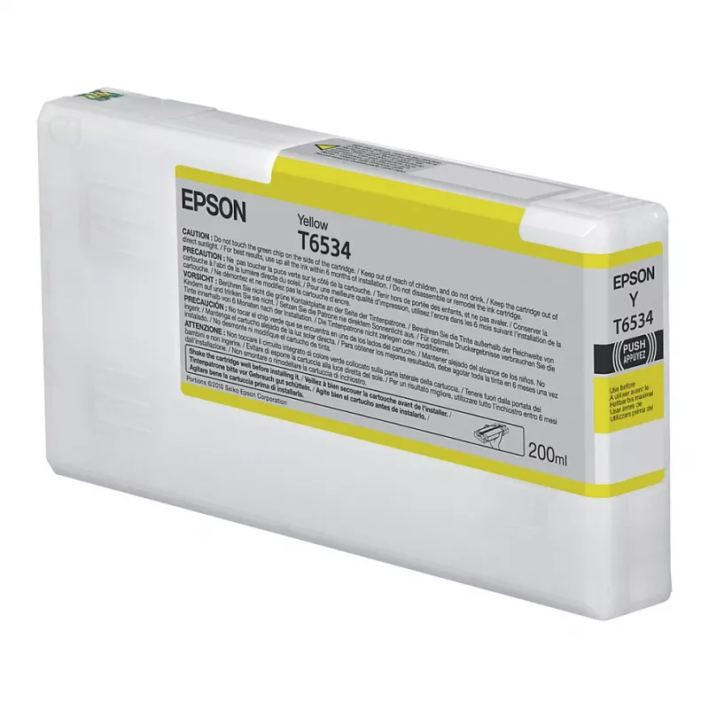 Epson T653400 Yellow Ink Cartridge (200 ml, Pigment, UltraChrome HDR) for Stylus Pro 4900/7890/7900/9890/9900