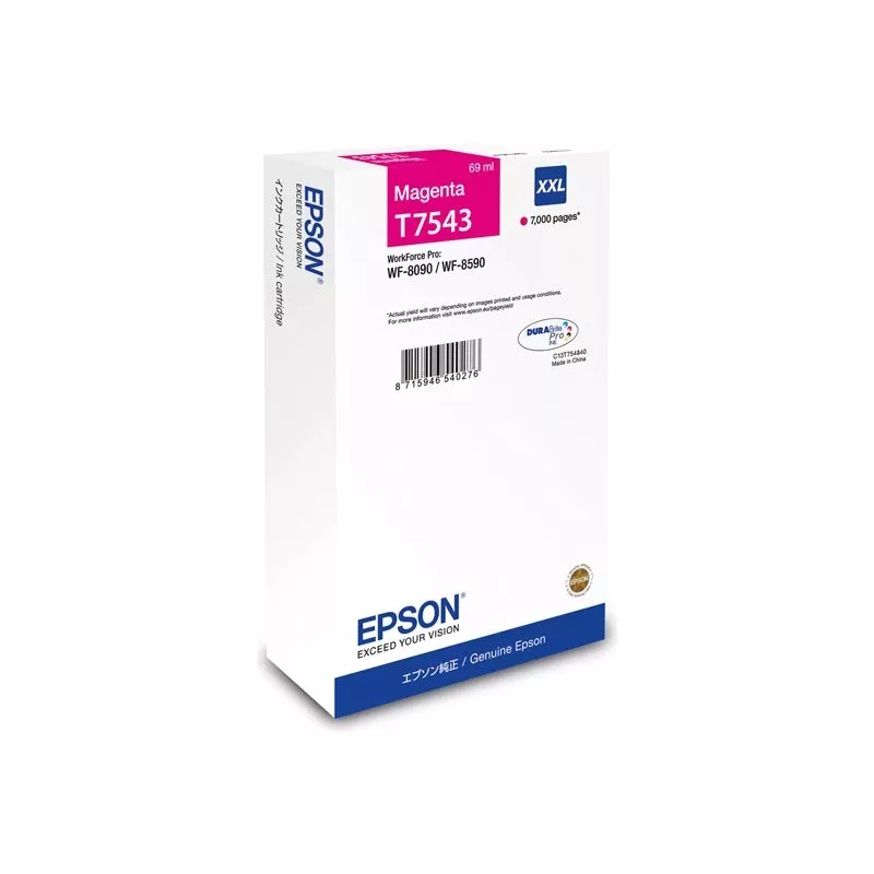 Epson T7543 XXL Magenta Ink Cartridge (69 ml) – Original for WorkForce Pro 8090/8590