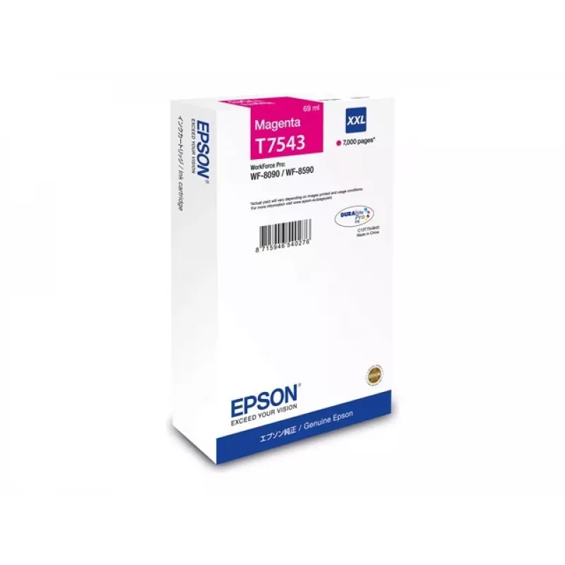 Epson T7543 XXL Magenta Ink Cartridge (69 ml) – Original for WorkForce Pro 8090/8590