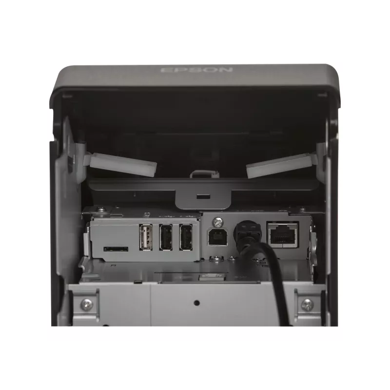 Epson TM m30II-S (012A0) Receipt Printer - Thermal Line - Roll (79.5 mm) - 203 x 203 dpi - Up to 250 mm/sec - USB 2.0, LAN, USB 2.0 Host, Lightning - Auto Cutter - Black
