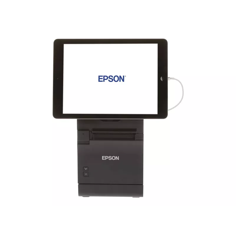 Epson TM m30II-S (012A0) Receipt Printer - Thermal Line - Roll (79.5 mm) - 203 x 203 dpi - Up to 250 mm/sec - USB 2.0, LAN, USB 2.0 Host, Lightning - Auto Cutter - Black
