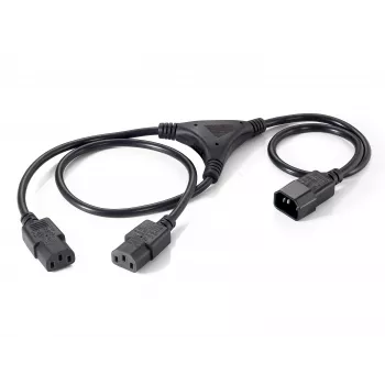 Equip 112210 Power Splitter Cable, 1.6 m, C14 to 2x C13, Black