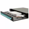 Equip 12-Port Fiber Optic Splice Box, LC Duplex, OM3, 1U, Equipped, Black