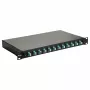 Equip 12-Port Fiber Optic Splice Box, LC Duplex, OM3, 1U, Equipped, Black