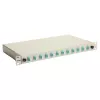 Equip 12-Port Fiber Optic Splice Box, LC Duplex, OM3, 1U, Equipped, Grey