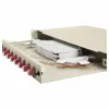Equip 12-Port Fiber Optic Splice Box, LC Duplex, OM4, 1U, Equipped, Grey