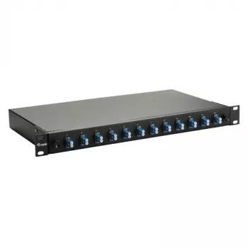Equip 12-Port Fiber Optic Splice Box, LC Duplex, OS2 Single-mode, 1U Rack Mount, Equipped, Black