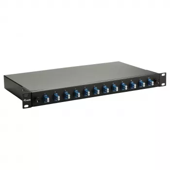 Equip 12-Port Fiber Optic Splice Box, LC Duplex, OS2 Single-mode, 1U Rack Mount, Equipped, Black