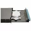 Equip 12-Port Fiber Optic Splice Box, SC Duplex, OM3, 1U, Equipped, Black