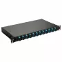 Equip 12-Port Fiber Optic Splice Box, SC Duplex, OM3, 1U, Equipped, Black